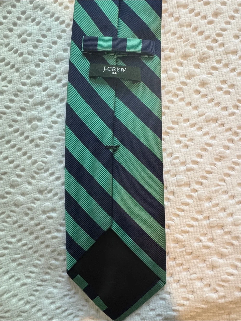 J. Crew Navy and Green Silk Tie